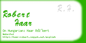 robert haar business card